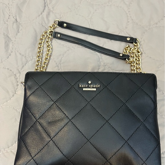 kate spade Handbags - Kate Spade Black Leather Quilted Shoulder Bag